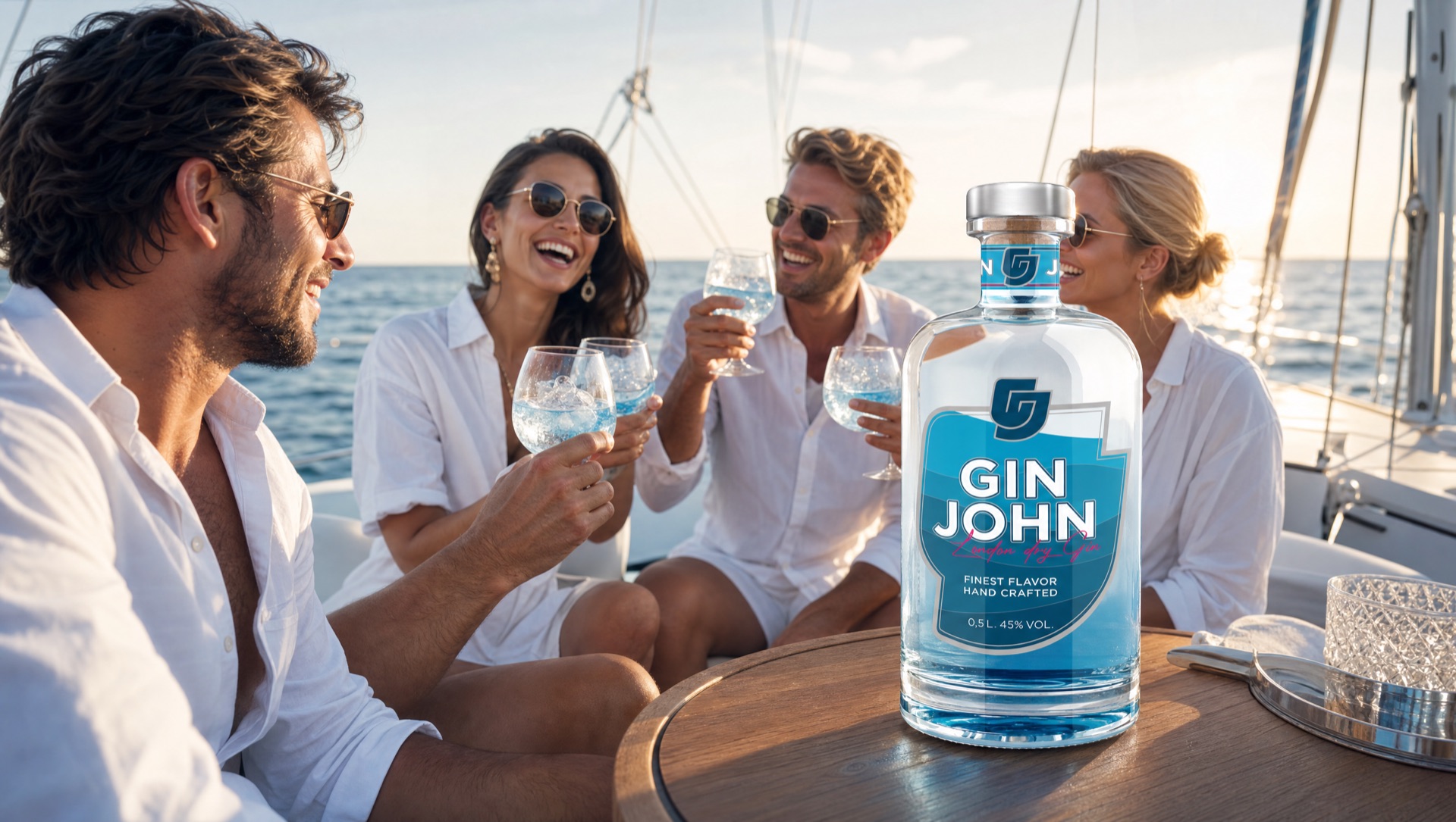 Gin John auf einer Segelyacht